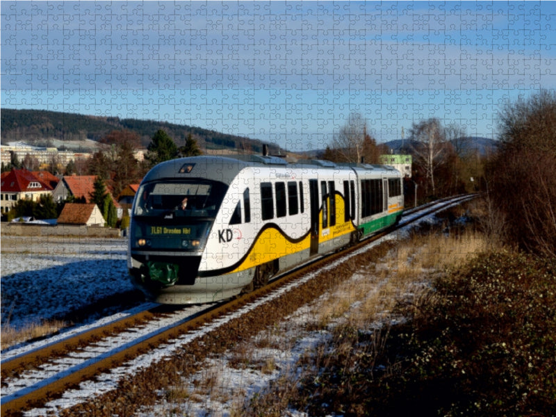 Trilex VT04 mit KD Werbung in Wilthen am 08.01.2016 1000 Teile Puzzle quer - CALVENDO Foto-Puzzle'