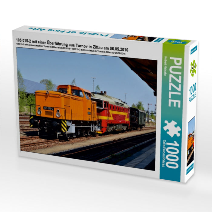 105 015-2 avec un transfert de Turnov à Zittau le 6 mai 2016 - Puzzle photo CALVENDO 