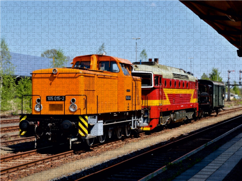 105 015-2 avec un transfert de Turnov à Zittau le 6 mai 2016 - Puzzle photo CALVENDO 