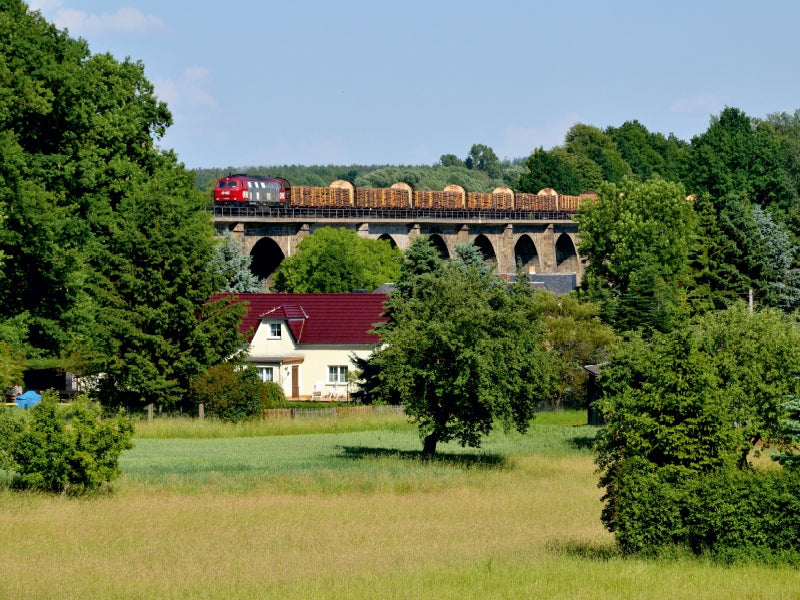 OHE 200086 mit einem Holzzug aus Löbau in Demitz-Thumitz am 08.06.2016 1000 Teile Puzzle quer - CALVENDO Foto-Puzzle'