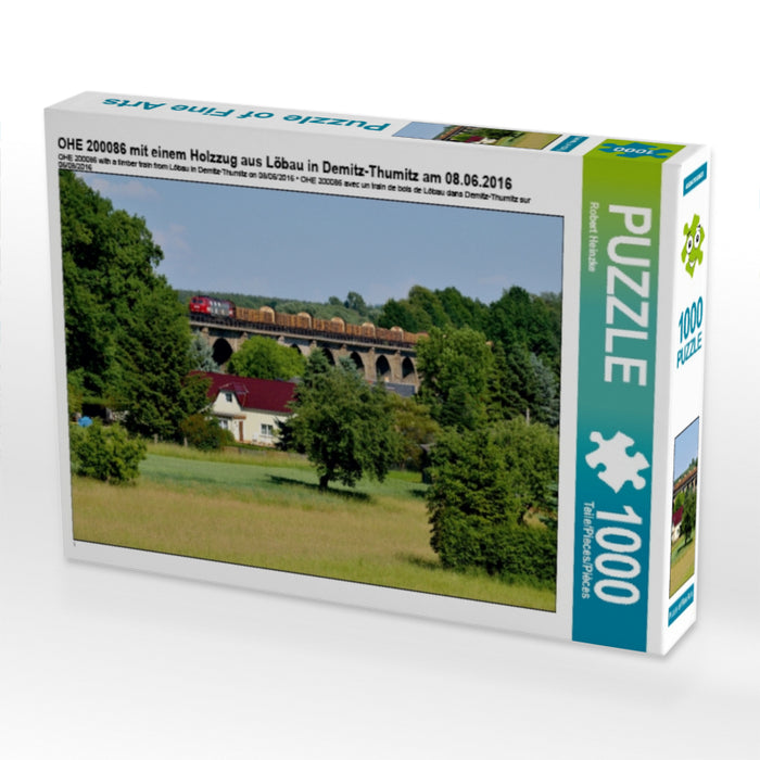 OHE 200086 mit einem Holzzug aus Löbau in Demitz-Thumitz am 08.06.2016 1000 Teile Puzzle quer - CALVENDO Foto-Puzzle'