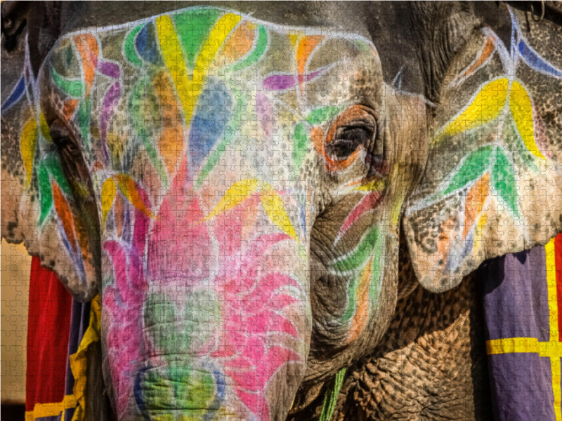 Riding elephant Amber Fort - CALVENDO photo puzzle 