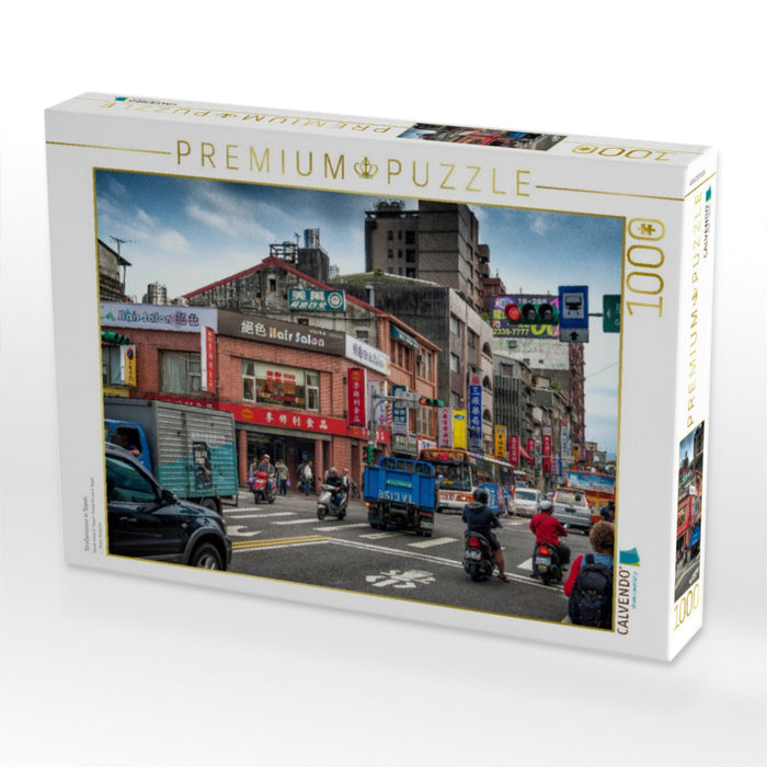 Straßenszene in Taipeh - CALVENDO Foto-Puzzle'