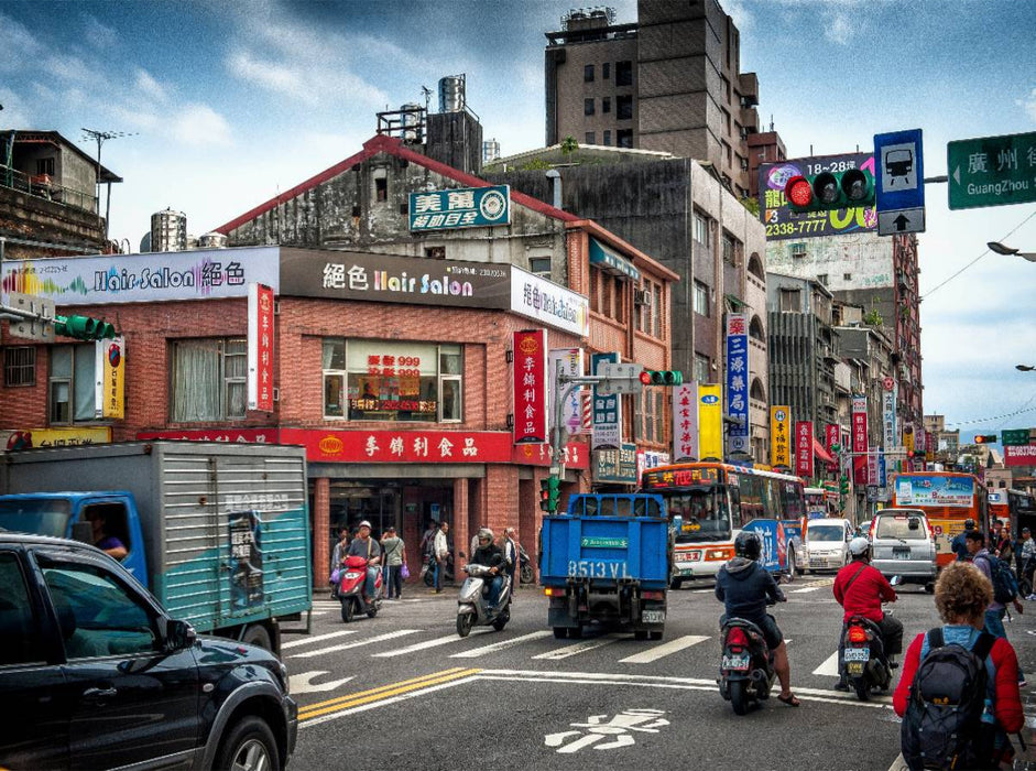 Straßenszene in Taipeh - CALVENDO Foto-Puzzle'