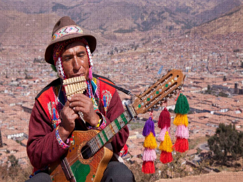 Straßenmusiker, Cuzco - CALVENDO Foto-Puzzle'
