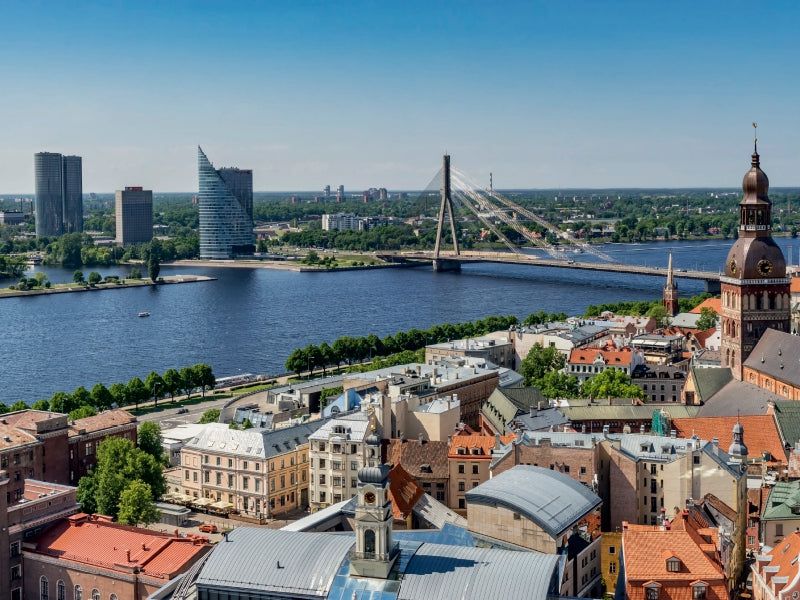 Blick über die Altstadt zum Fluss Düna (lettisch Daugava) 1000 Teile Puzzle quer - CALVENDO Foto-Puzzle'