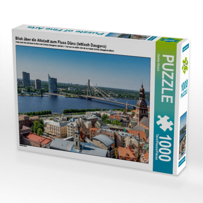 Blick über die Altstadt zum Fluss Düna (lettisch Daugava) 1000 Teile Puzzle quer - CALVENDO Foto-Puzzle'