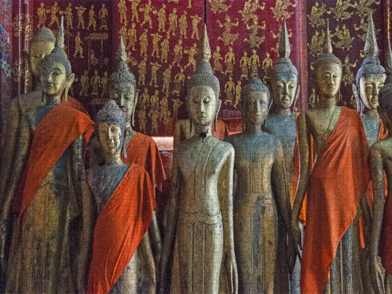 Stimmungsvoller Tempelbesuch in Laos - CALVENDO Foto-Puzzle'