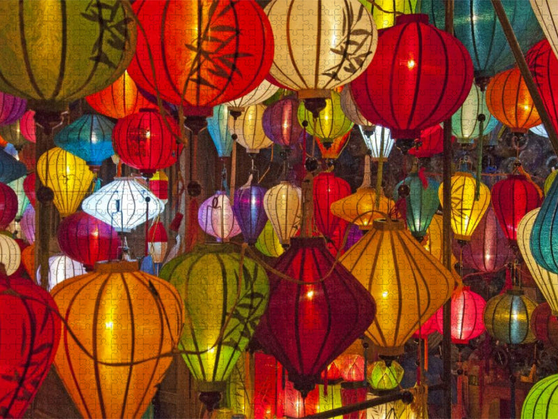 Stimmungsvolle Laternen in Vietnam - CALVENDO Foto-Puzzle'
