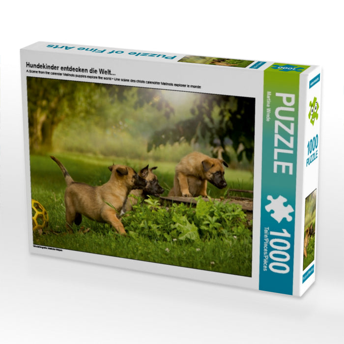 Dog children discover the world... - CALVENDO photo puzzle 