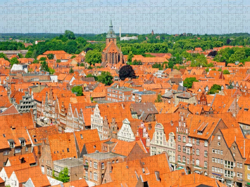 Blick auf die Altstadt vom Wasserturm, Lüneburg - CALVENDO Foto-Puzzle'