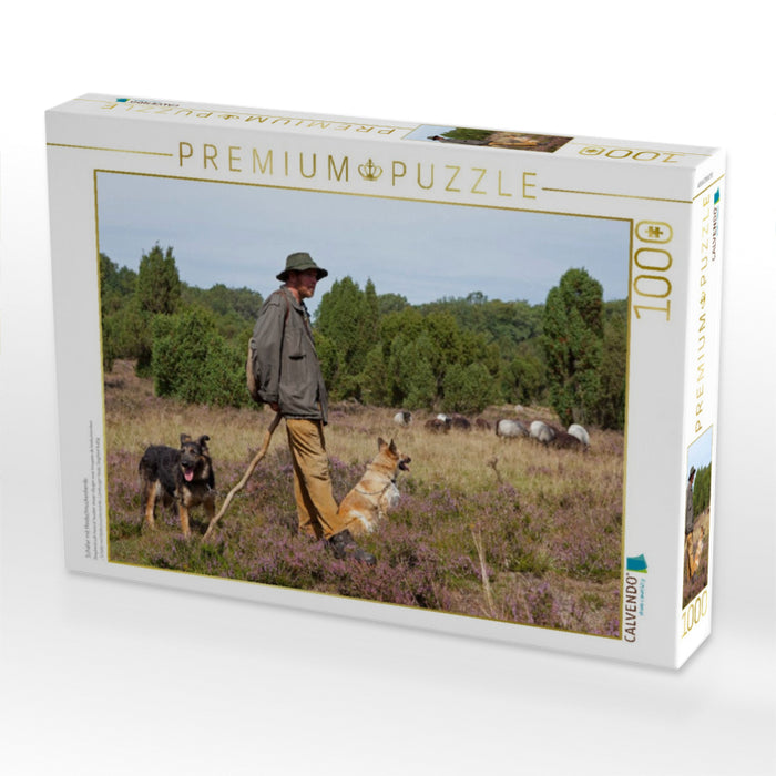 Schäfer mit Heidschnuckenherde - CALVENDO Foto-Puzzle'