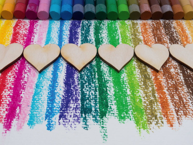 Coeur coloré, carton, crayons de couleur - Puzzle photo CALVENDO 
