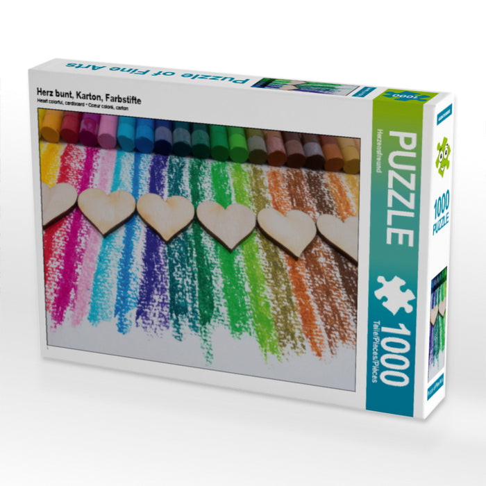 Coeur coloré, carton, crayons de couleur - Puzzle photo CALVENDO 