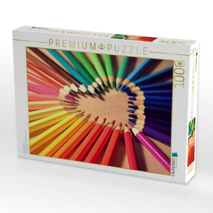 Herz Buntstifte - CALVENDO Foto-Puzzle'