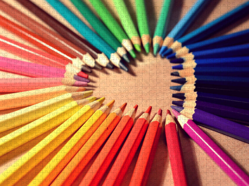 Herz Buntstifte - CALVENDO Foto-Puzzle'