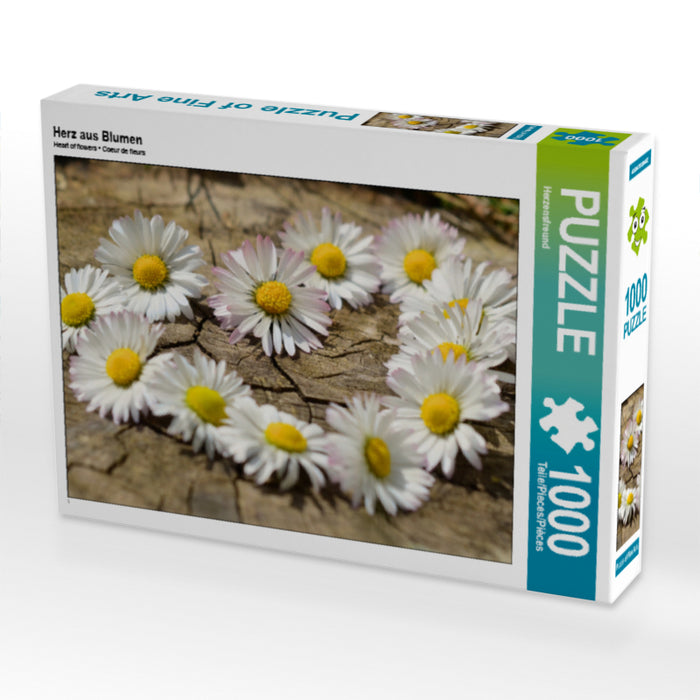 Herz aus Blumen 1000 Teile Puzzle quer - CALVENDO Foto-Puzzle'