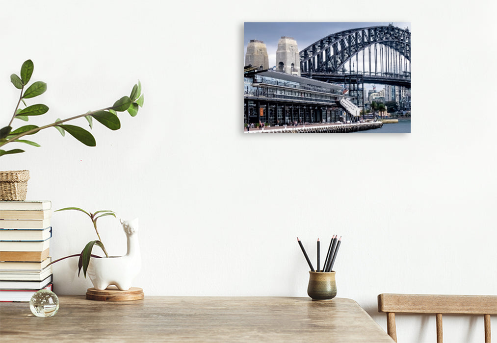 Premium Textil-Leinwand Premium Textil-Leinwand 120 cm x 80 cm quer Sydney Harbour Bridge