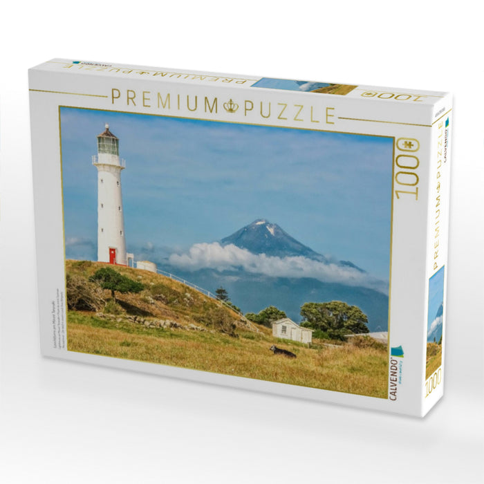 Leuchtturm am Mount Taranaki - CALVENDO Foto-Puzzle'