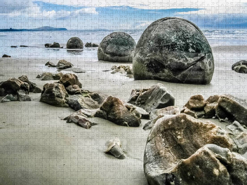 Moeraki Boulders am Koekohe Beach - CALVENDO Foto-Puzzle'