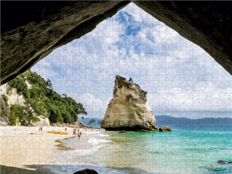 Cathedral Cove - Traumbucht auf der Coromandel Peninsula 1000 Teile Puzzle quer - CALVENDO Foto-Puzzle'