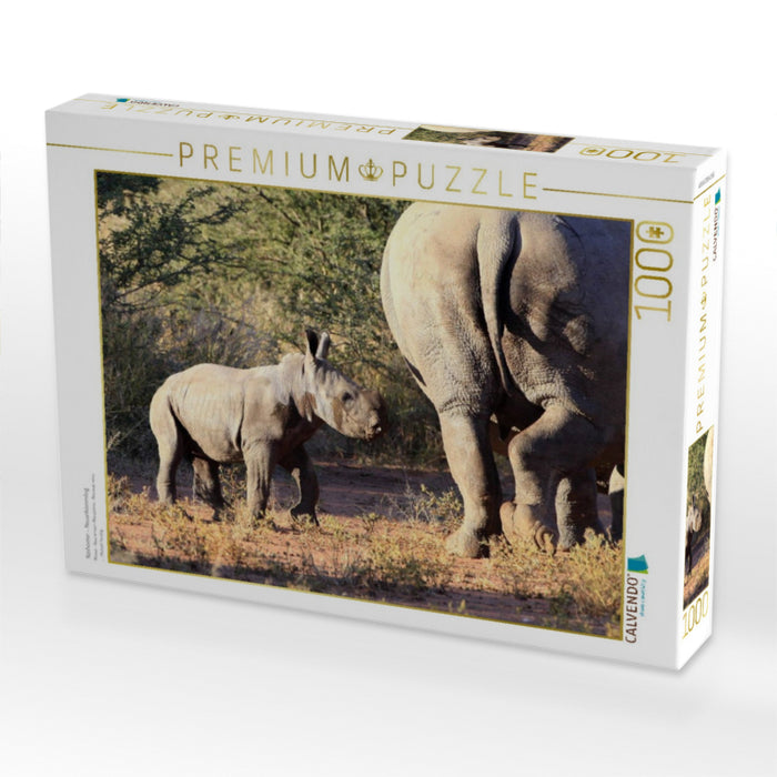 Nashörner – Neuankömmling - CALVENDO Foto-Puzzle'