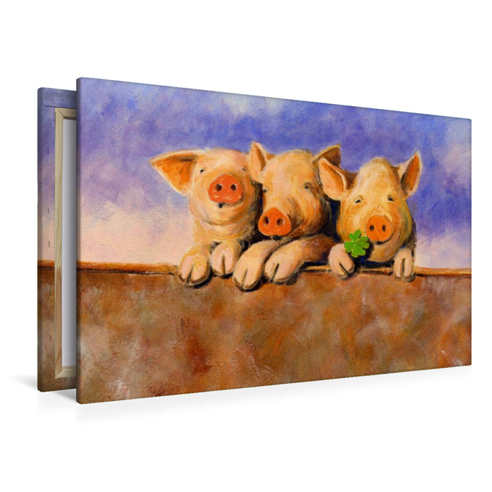Premium Textil-Leinwand Schwein gehabt