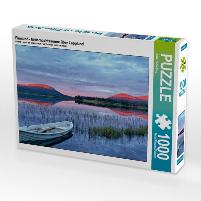 Finnland - Mitternachtssonne über Lappland 1000 Teile Puzzle quer - CALVENDO Foto-Puzzle'