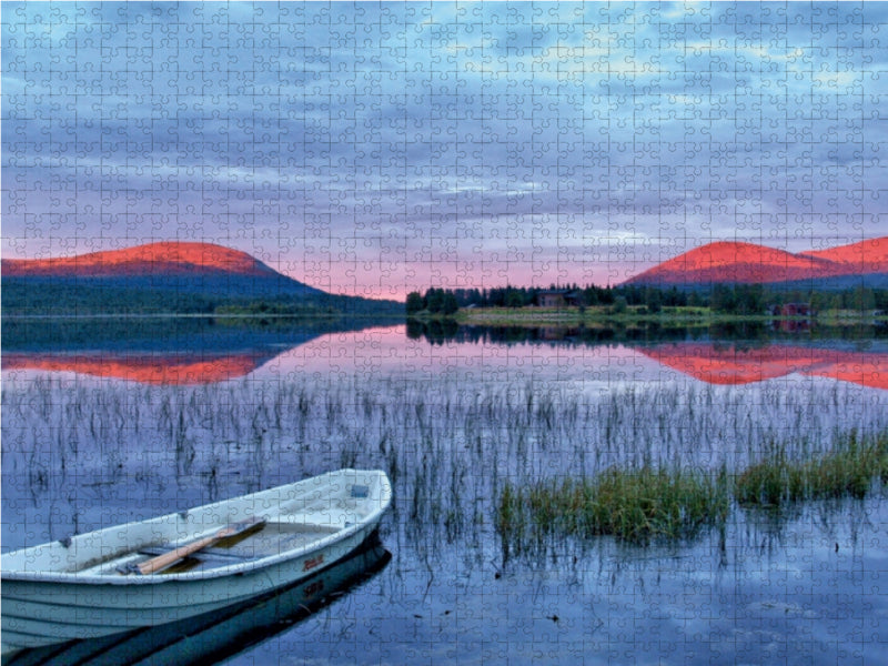 Finnland - Mitternachtssonne über Lappland 1000 Teile Puzzle quer - CALVENDO Foto-Puzzle'