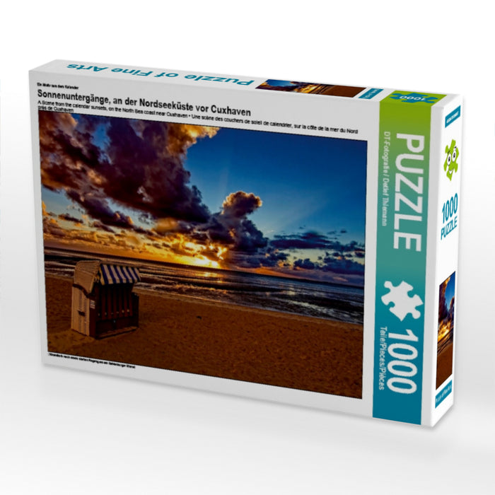 Ein Motiv aus dem Kalender Sonnenuntergänge, an der Nordseeküste vor Cuxhaven 1000 Teile Puzzle quer - CALVENDO Foto-Puzzle'