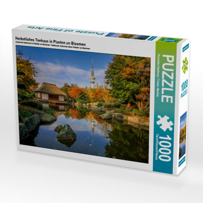 Herbstliches Teehaus in Planten un Bloomen 1000 Teile Puzzle quer - CALVENDO Foto-Puzzle'