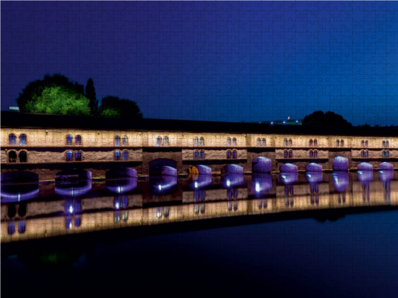 Gedeckte Brücke (Barrage Vauban) 1000 Teile Puzzle quer - CALVENDO Foto-Puzzle'
