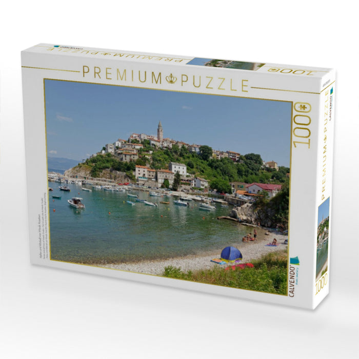 Hafen und Altstadt von Vrbnik, Kroatien - CALVENDO Foto-Puzzle'