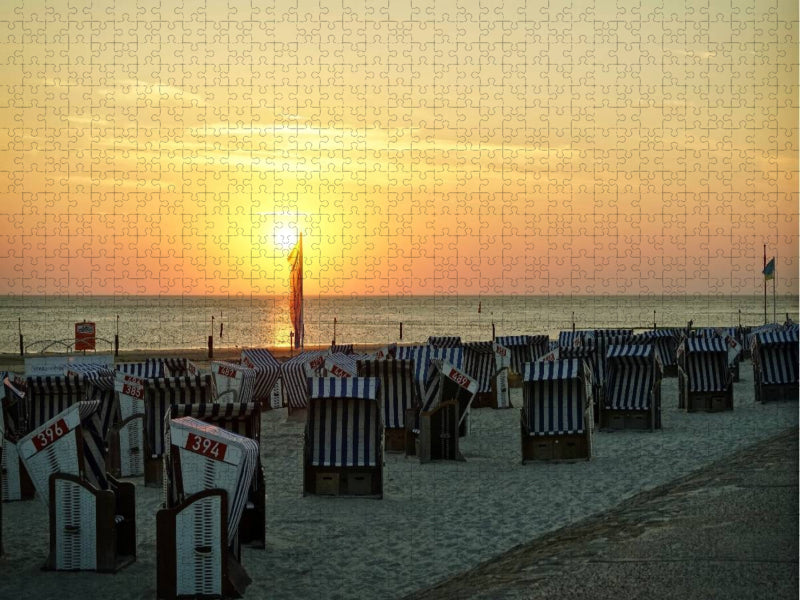 Norderney - Abend auf der Strandpromenade - CALVENDO Foto-Puzzle'