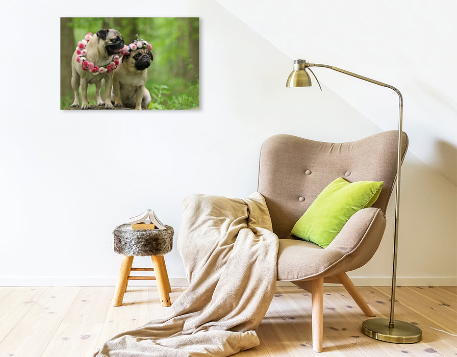 Premium Textil-Leinwand Waldmopsmädchen