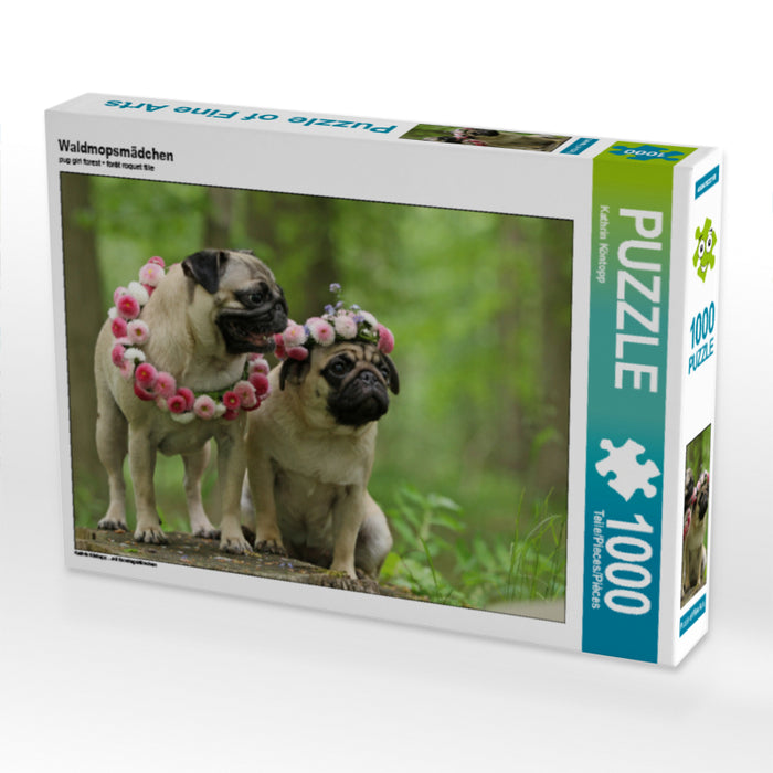 Forest pug girl - CALVENDO photo puzzle 