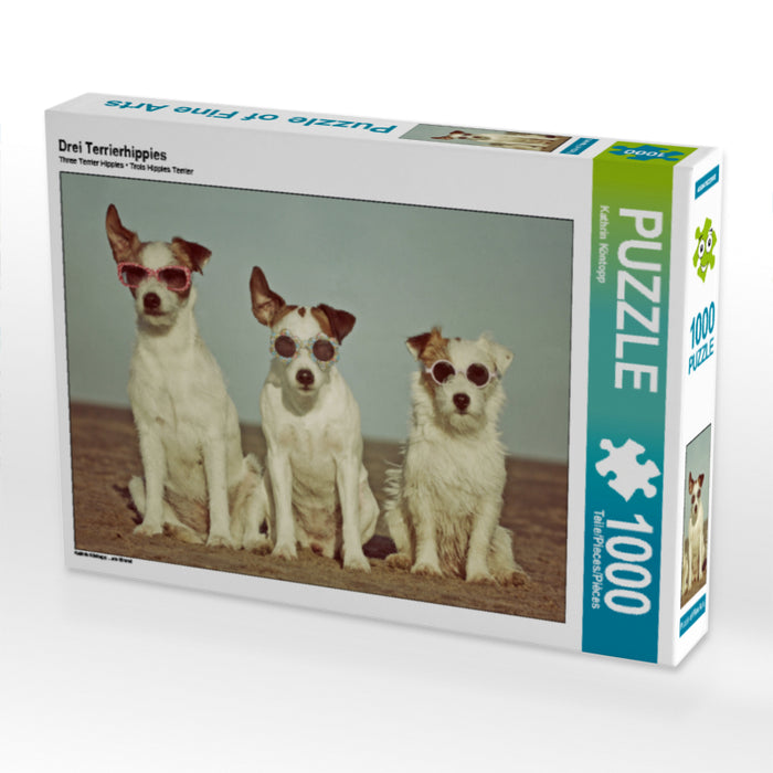 Drei Terrierhippies 1000 Teile Puzzle quer - CALVENDO Foto-Puzzle'