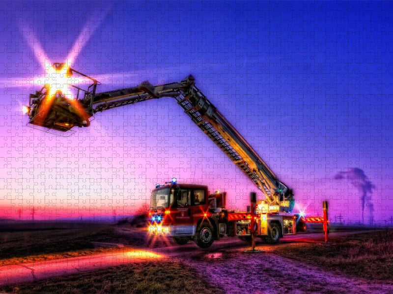 Teleskopmast FF Schöningen - CALVENDO Foto-Puzzle'