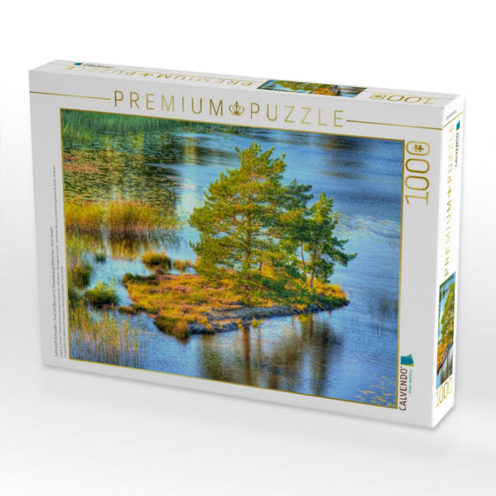 Sehnsucht Schweden - Insel mit Bäumen in Schwedens größtem See - dem Vänern - CALVENDO Foto-Puzzle'