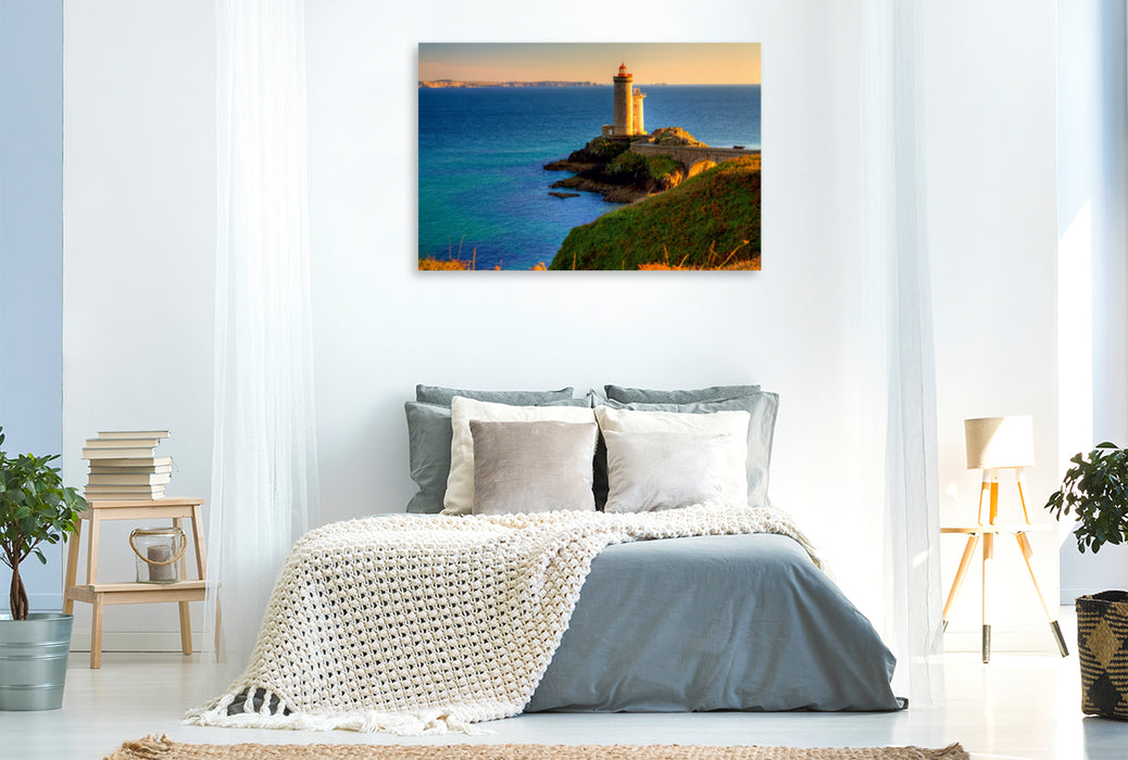 Toile textile premium Toile textile premium 120 cm x 80 cm paysage Envie de Bretagne - Le phare Phare du Petit Minou dans le département le plus occidental du Finistère 