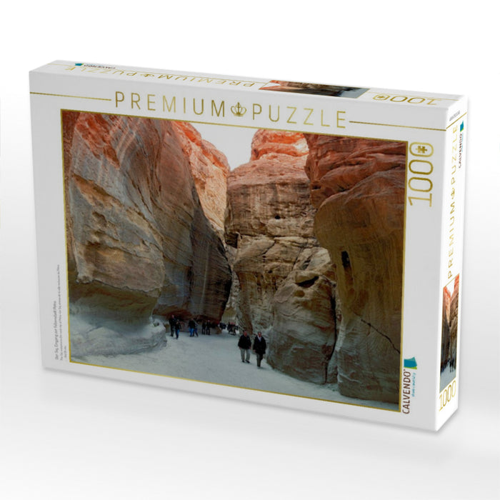 Der Siq, Eingang zur Felsenstadt Petra - CALVENDO Foto-Puzzle'