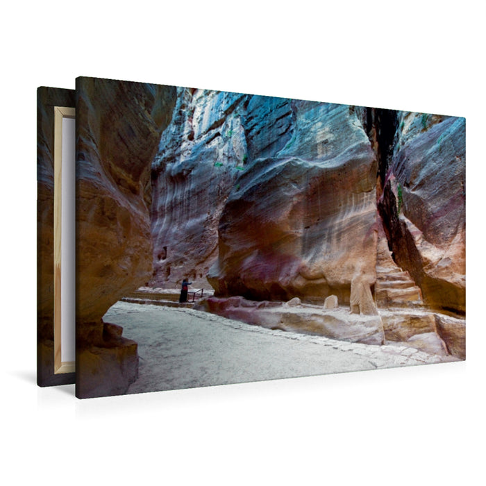 Premium Textil-Leinwand Enge Schlucht im Siq