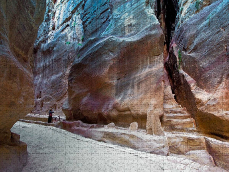 Enge Schlucht im Siq - CALVENDO Foto-Puzzle'