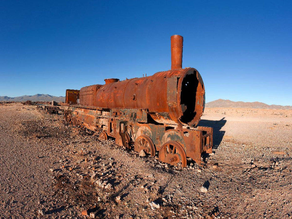 Eisenbahnfriedhof bei Uyuni, 3.650 m ü. N., Bolivien - CALVENDO Foto-Puzzle'