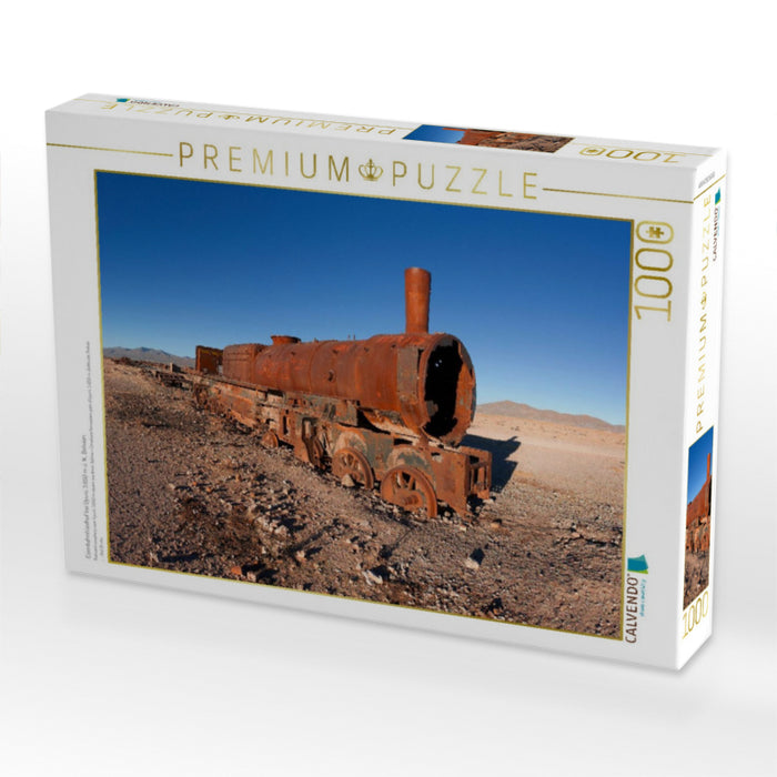 Eisenbahnfriedhof bei Uyuni, 3.650 m ü. N., Bolivien - CALVENDO Foto-Puzzle'