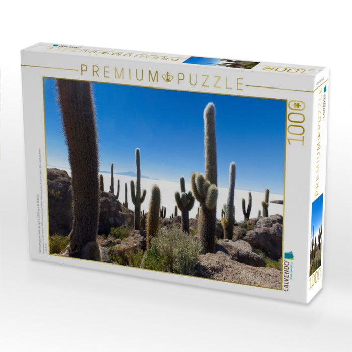 Isla Incahuasi im Salar de Uyuni, 3.653 m ü. N., Bolivien - CALVENDO Foto-Puzzle'