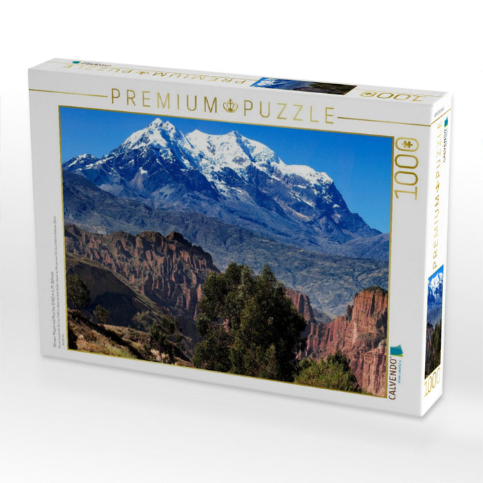 Illimani-Massiv mit Pico Sur, 6.462 m ü. M., Bolivien - CALVENDO Foto-Puzzle'