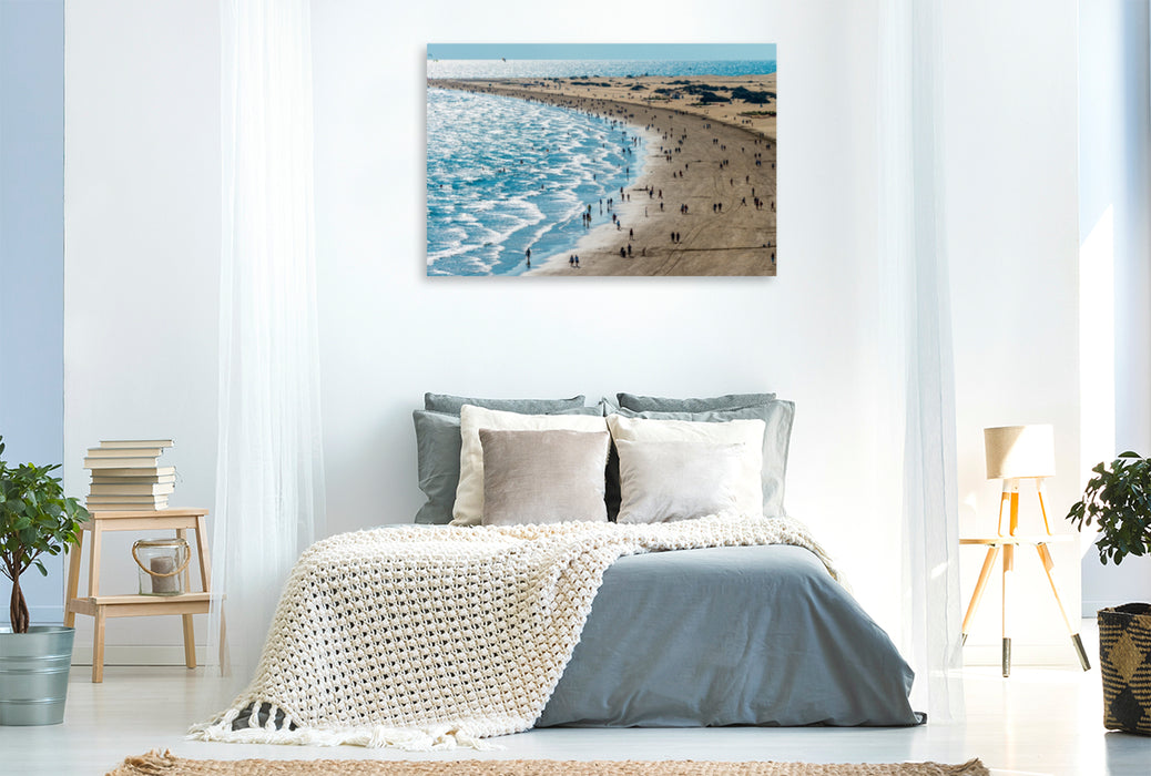 Toile textile premium Toile textile premium 120 cm x 80 cm paysage Plage et dunes de sable près de Maspalomas 