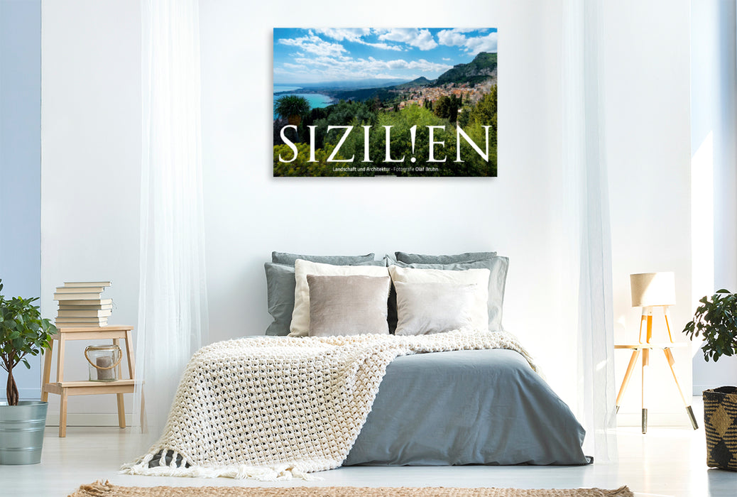 Toile textile premium Toile textile premium 120 cm x 80 cm paysage Un motif du calendrier Sicile - paysage et architecture 