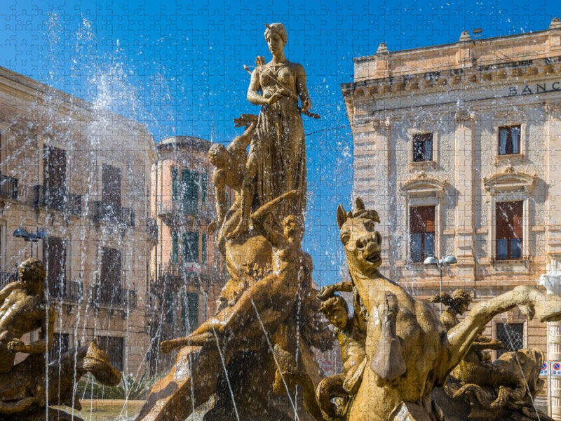 Piazza Archimedes mit Artemisbrunnen, Syracusa - CALVENDO Foto-Puzzle'